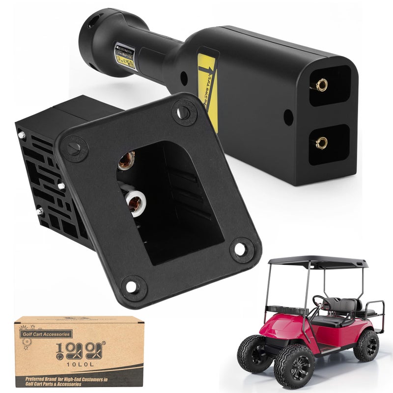 10L0L Golf Cart 36V PowerWise Charger Receptacle and Handle Plug, Charger Socket for EZGO TXT Medalist Golf Carts 1996 & Up 73345-G01 73063-G01 - Image 1